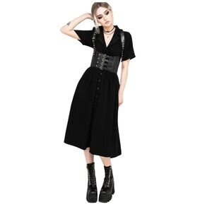 Sz 8 Disturbia Jasmine Embroidered Midi Shirt Dress NWT $78 MSRP